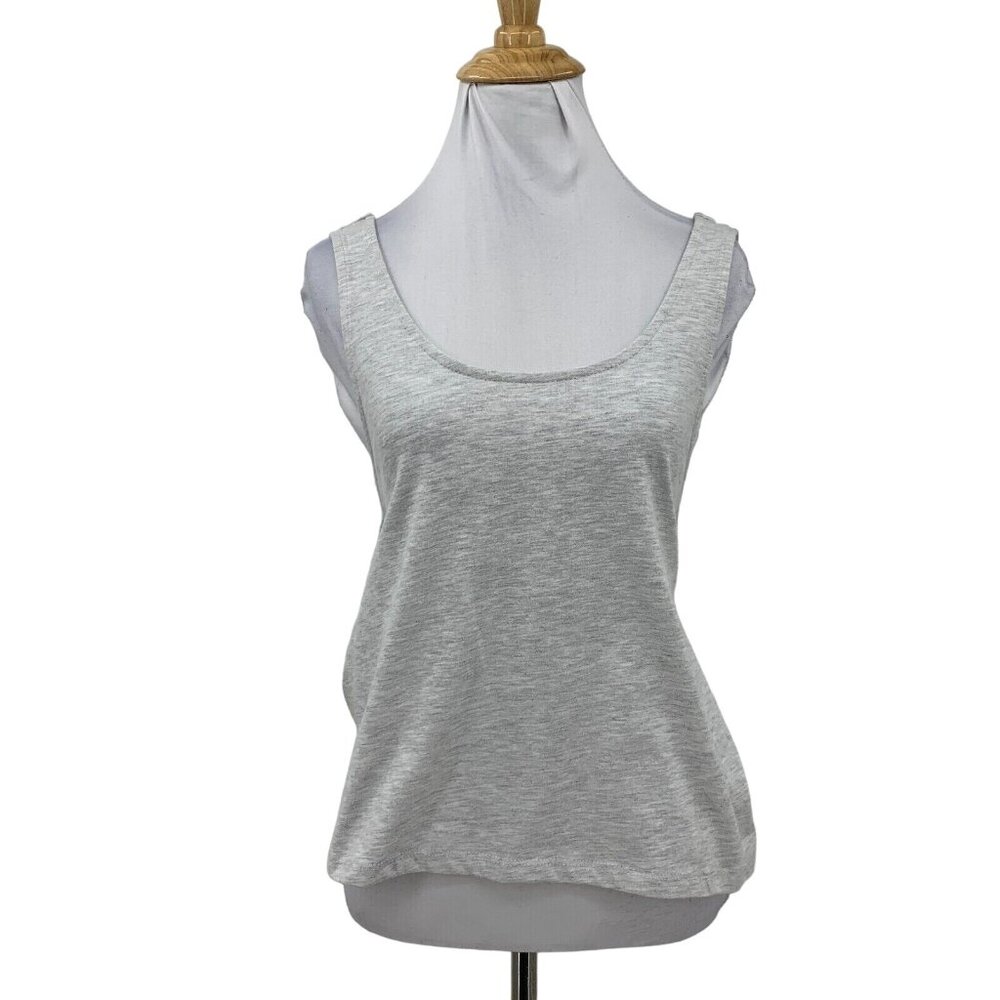 NWT Top Shop Gray Sleeveless Tank Top With Bow Back Size 0-2